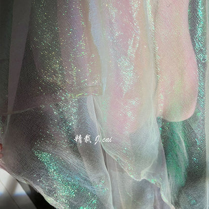 Iridescent Organza Fabric: Two-Tone Symphony Polyester, 41" Wide