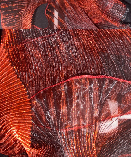 Two-Toned Ruffle Organza Fabric: 3D Folds, 15cm Wide