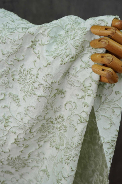 Floral Embossed Jacquard Fabric, 3D Textured Upholstery, 59" Wide