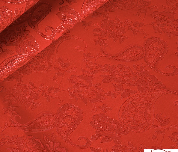 Floral Metallic Jacquard Brocade Fabric: 59"W Silk Rayon Damask