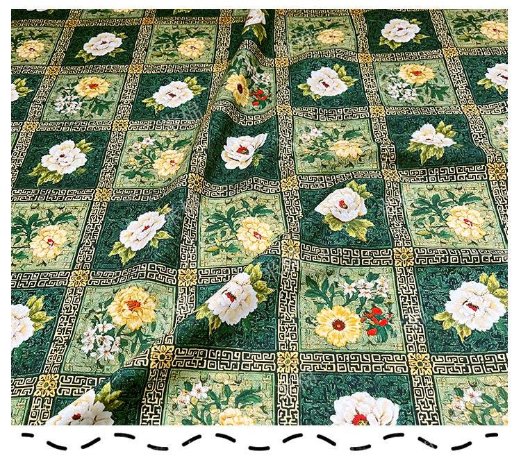 Floral Cotton Fabric ��� Botanical Print Sewing Materi" Wide