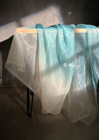 Gradient Organza Fabric: Emerald Green Wedding Mesh, 56"W