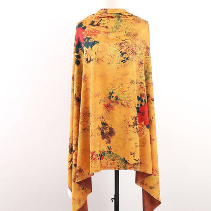 Ancient Chinese Baizi Print Fabric: Polyester Spandex Blend, 59" Wide