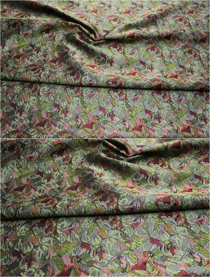 Butterfly Peony Silk Brocade Fabric: 35" Wide, Chinese Wedding Fabric
