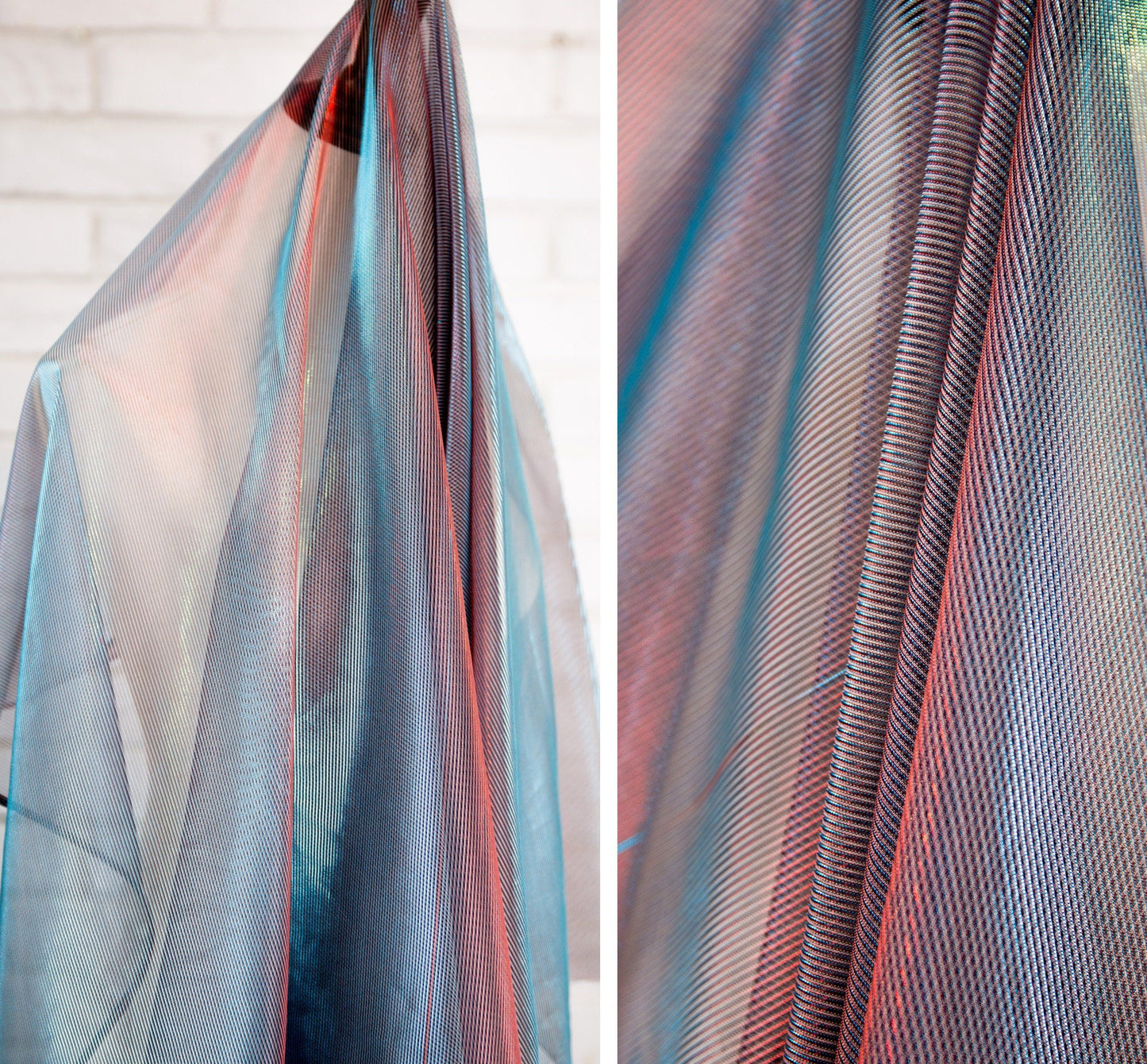 Gradient Hollow Mesh Fabric, Laser Illusion Polyester, Costume, Decor