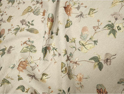 Tissu jacquard chenille à motif floral : brocart doré, 150 cm de large