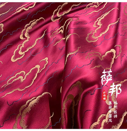 Cloud Brocade Fabric: Silk Rayon Jacquard, Costume Dress Material