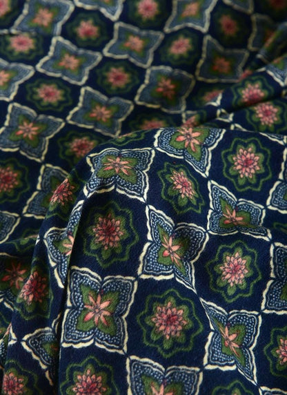Japanese Cotton Fabric: Lattice Floral Print, Kimono Dress Fabric