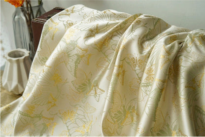 Gold Butterfly Jacquard Fabric: 59"W Costume Dress Material