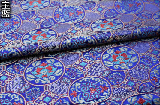 Tissu brocart floral en rayonne Xiangyun - Largeur : 75 cm