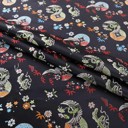 Floral Jacquard Brocade Fabric: Chinese Mongolian Style Rayon (29.5" Wide)