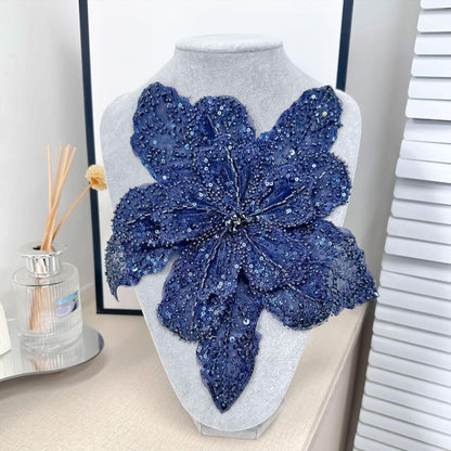 3D Floral Lace Appliqu�� ��� Beaded Sequin Flower Patch, Se