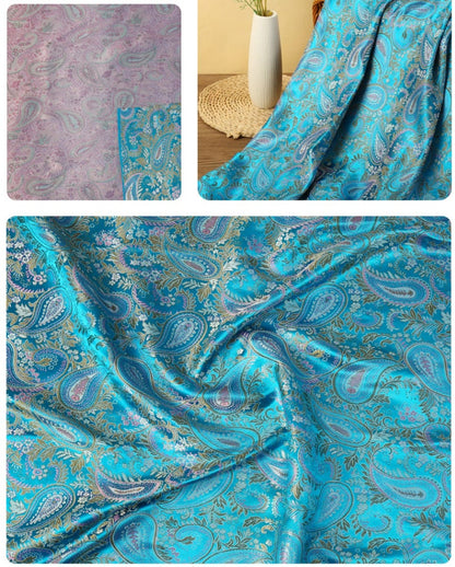 Tissu brocart à motifs cachemire : tissu pour coussin Cheongsam en rayonne (150 cm de large)