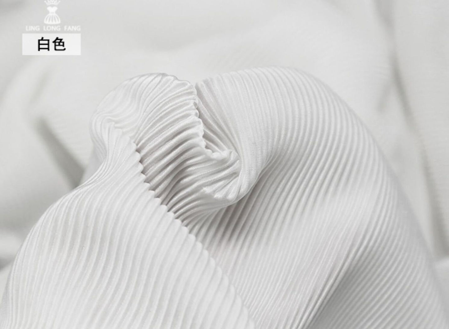 Pleated Striped Satin Fabric: Silky Crinkle Drape, 63" Wide