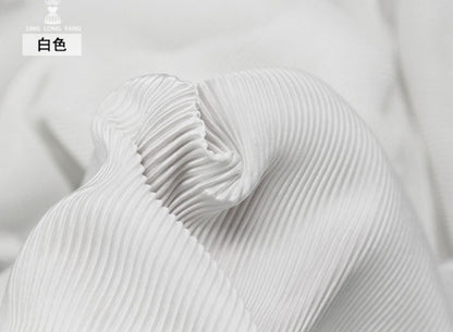 Pleated Striped Satin Fabric: Silky Crinkle Drape, 63" Wide