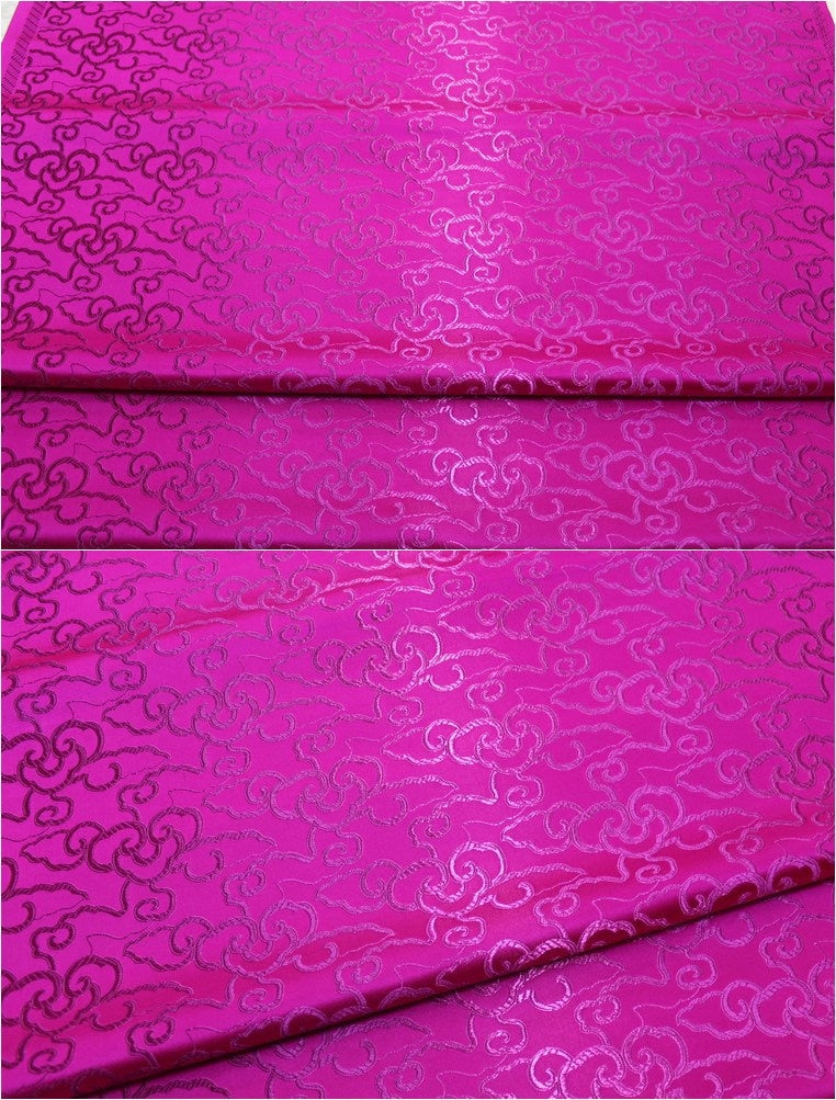 Cloud Brocade Fabric: Turquoise Jacquard, Costume Dress Material - By The Meter