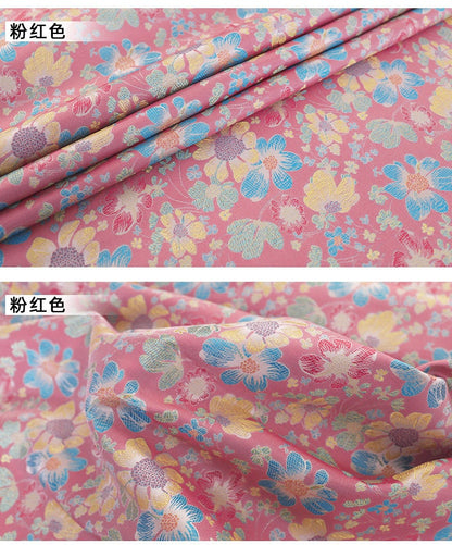 Floral Brocade Fabric: Silk Rayon Blend, 35" Wide