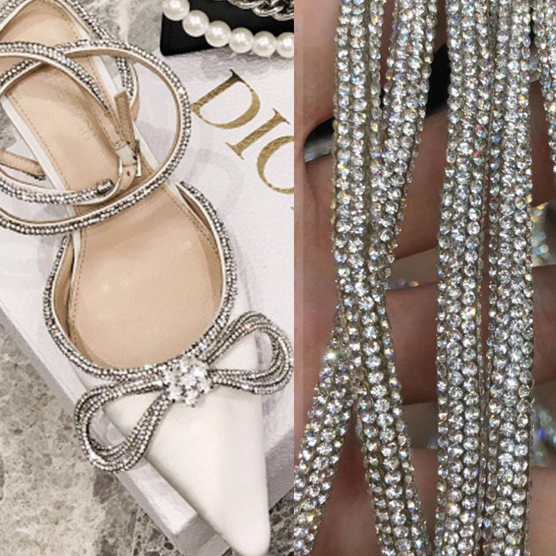 Rhinestone Drawstring: Bling Hotfix Sewing Accessory - 1 Yard
