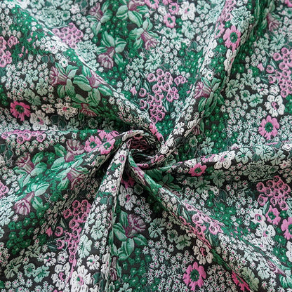 Tissu jacquard à motif floral : polyester texturé 3D, largeur 150 cm