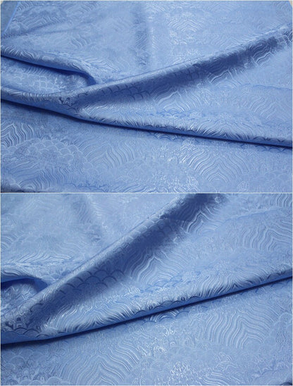 Ocean Waves Silk Rayon Brocade Fabric: Upholstery, Costume, Decor