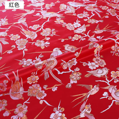 Bird Pattern Rayon Brocade Fabric: 57"W Cheongsam Costume Material