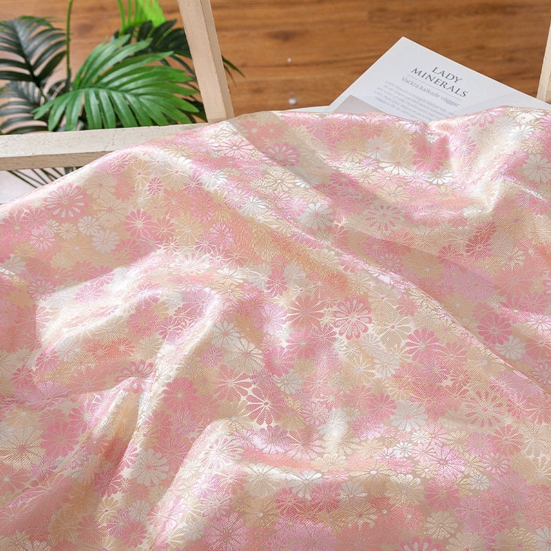 Tissu Nishijin Ori Rayon : Jacquard Tortue, 150 cm de large