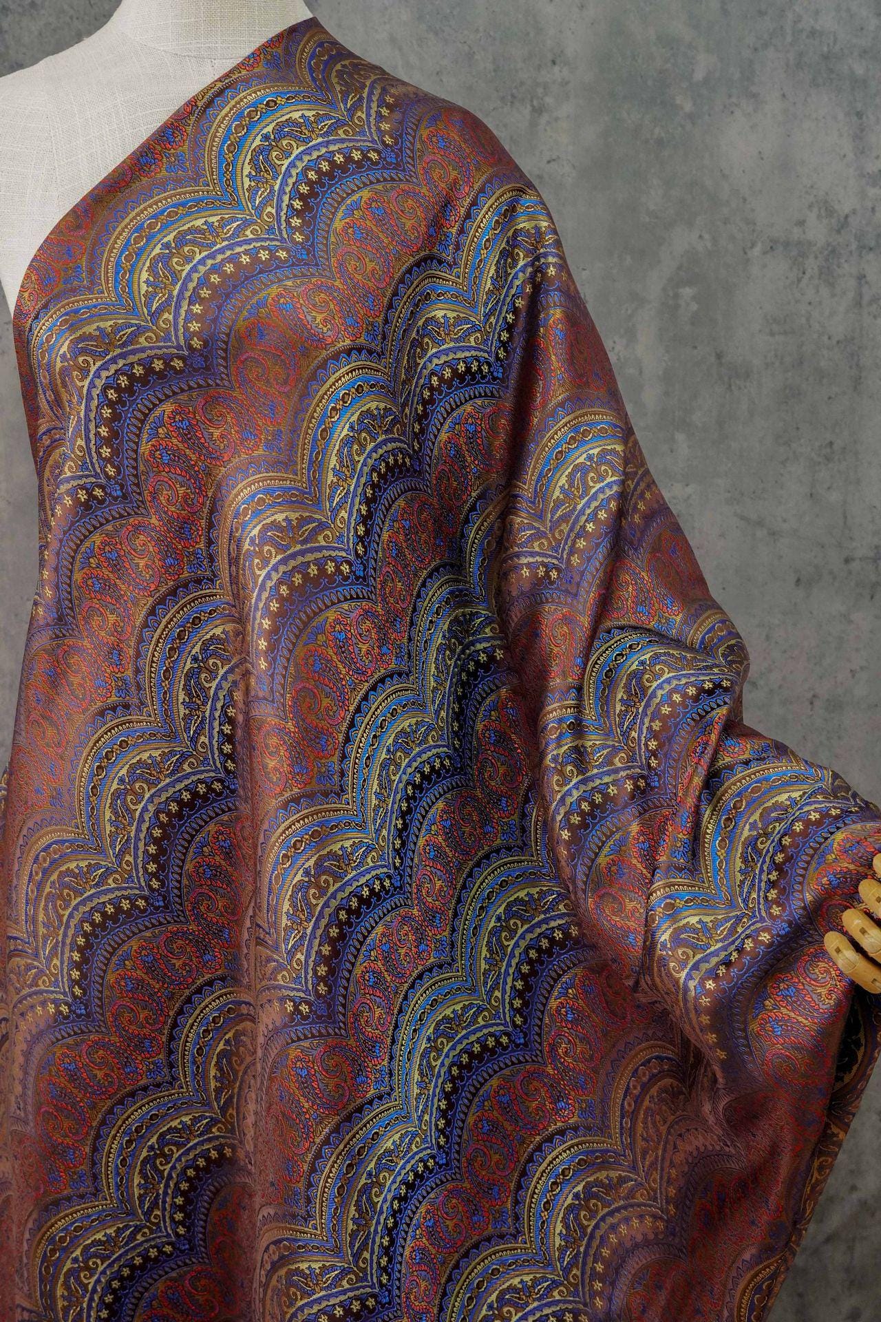 European Artistic Paisley Jacquard Fabric ��� Luxury Upholstery & Fashion Texti"Wide