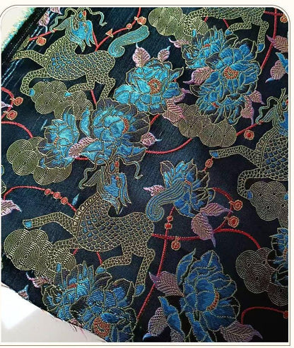 Kirin Peony Brocade Fabric ��� Color-Woven Jacqua"W