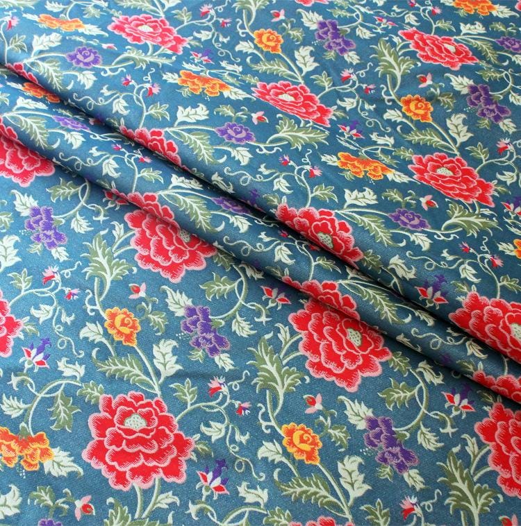 Floral Brocade Fabric: 56" Wide Jacquard Polyester, Cheongsam Qipao Material