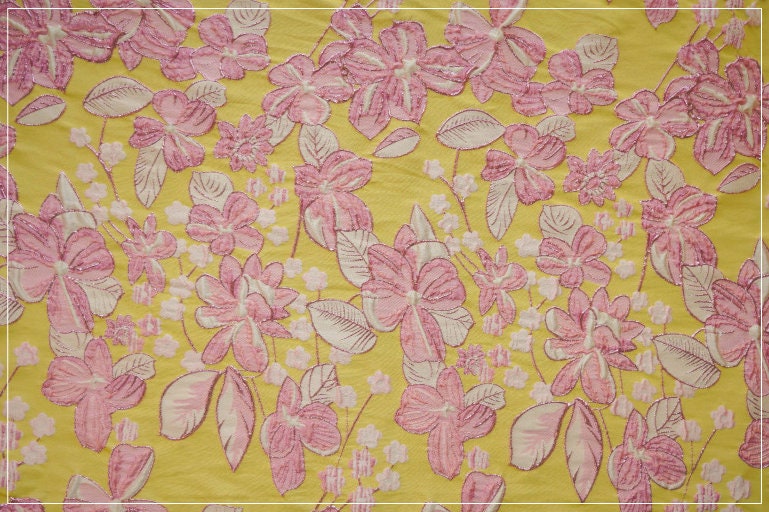 Gold Thread Floral Jacquard Fabric: 3D Upholstery, Costume, Decor - 54" Wide