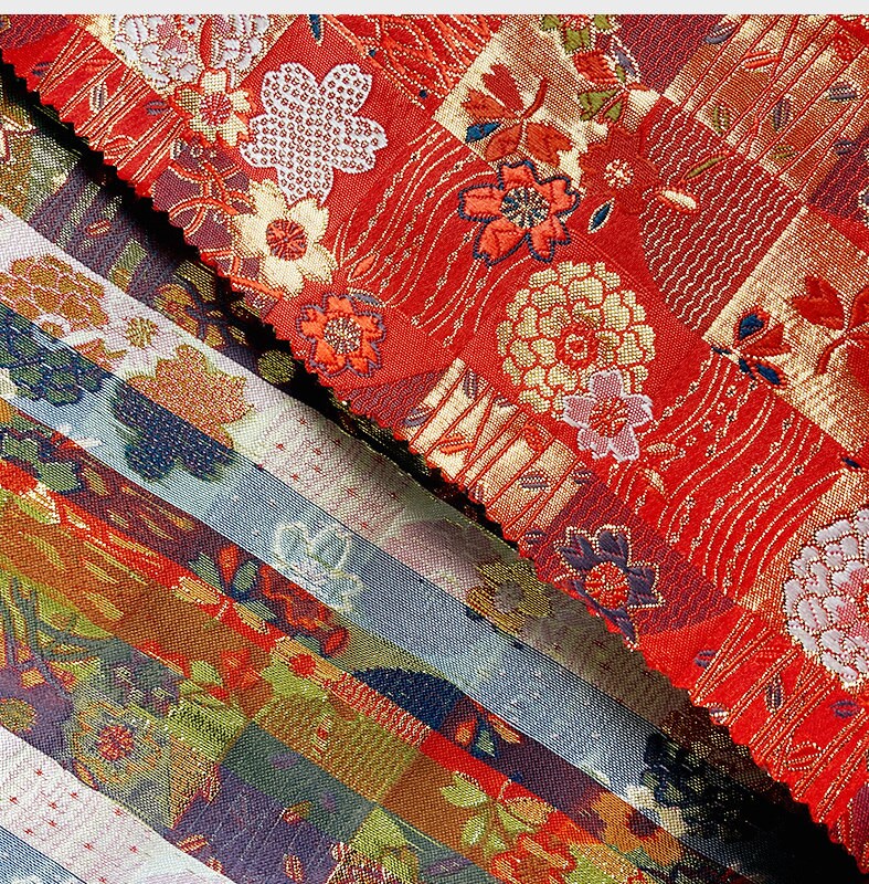 Nishijin Ori Kinran Fabric: Japanese Kimono Cheongsam Doll Sewing Fabric