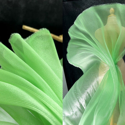 Crinkle Organza Fabric: 55" Wide Stiff Pleated Texture