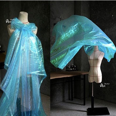 Gradient Organza Fabric, Emerald Green, Wedding Mesh, 55" Wide