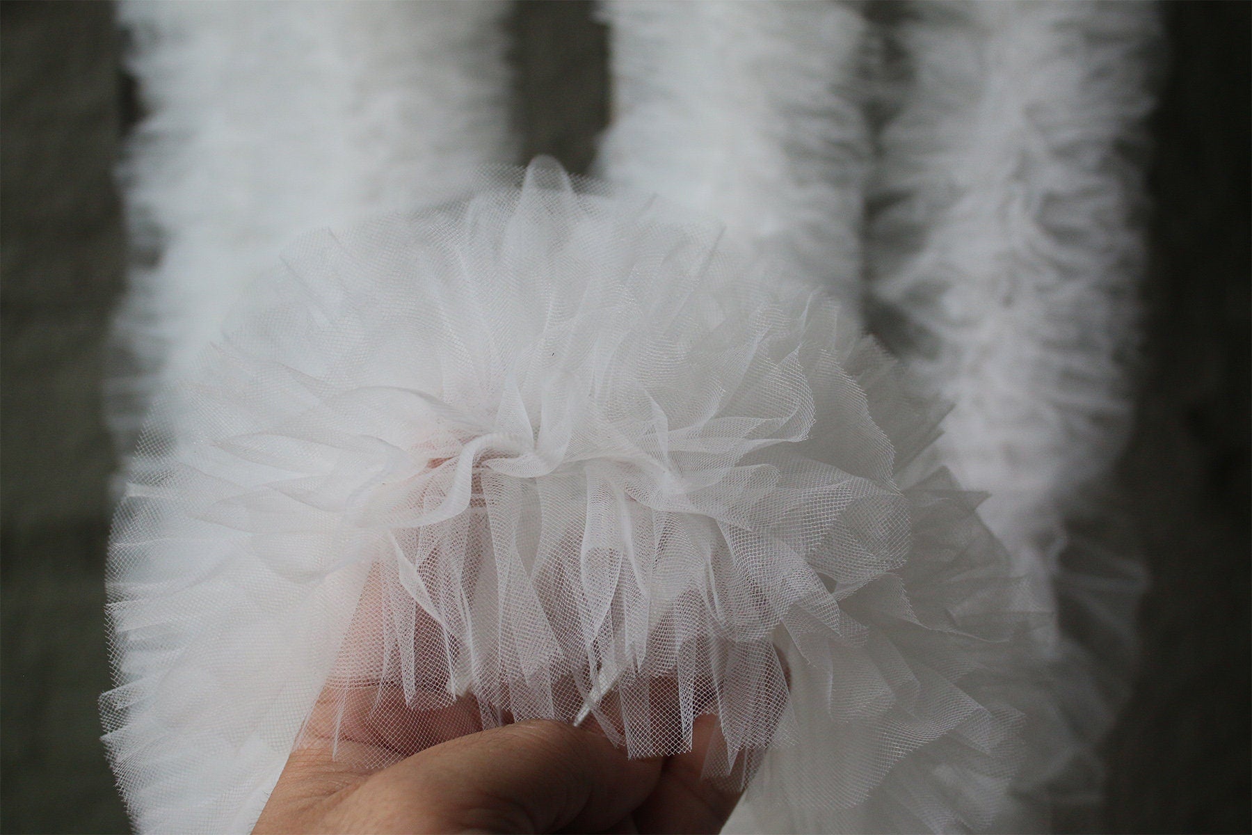 Puffy 3D Lace Fabric: Pleated Designer Decor, 5.9" Width - Poppylollipop