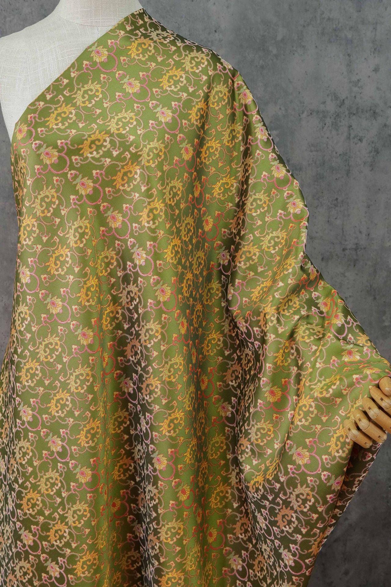 Oriental Brocade Jacquard Fabric, Classic Sichuan Weaving for Clothing & Crafts, 60"Wide