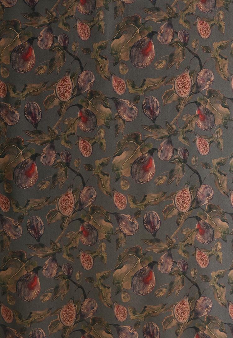 Fig Print Cotton Fabric: 55"W Upholstery Drapery Sewing
