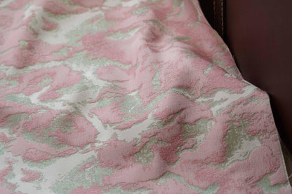 Pink Floral Jacquard Fabric: Retro Style Upholstery & Sewing, 60" Wide