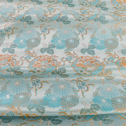 Dragon Jacquard Fabric: Ancient Asian Totem Pattern, 55" Wide