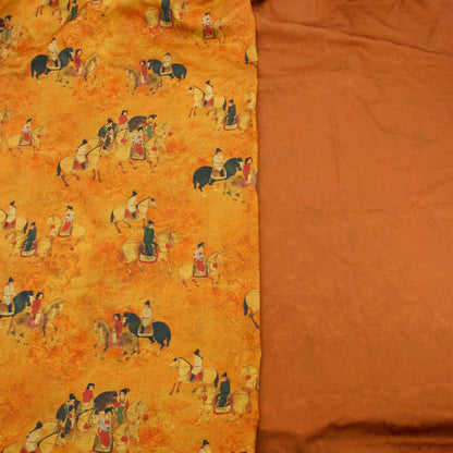 Chinese Painting Silk Satin Fabric: Gambiered Canton Gauze (59"W)