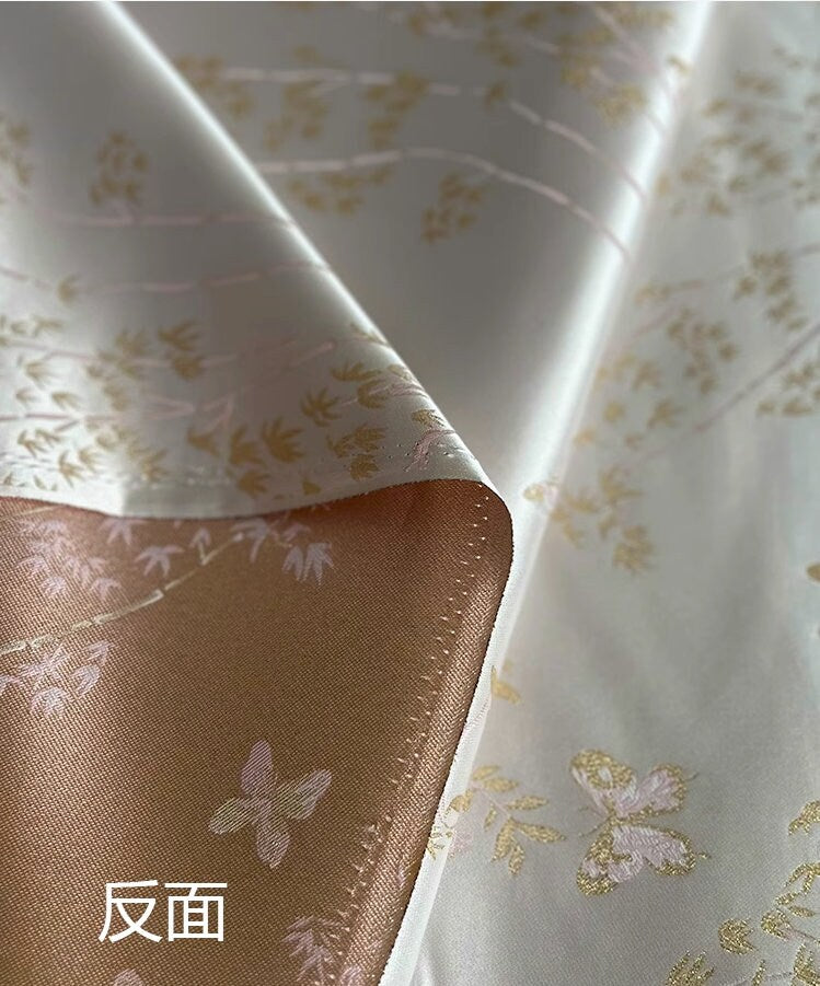 Butterfly Jacquard Brocade Fabric: Silver Plum Rayon, 55" Wide