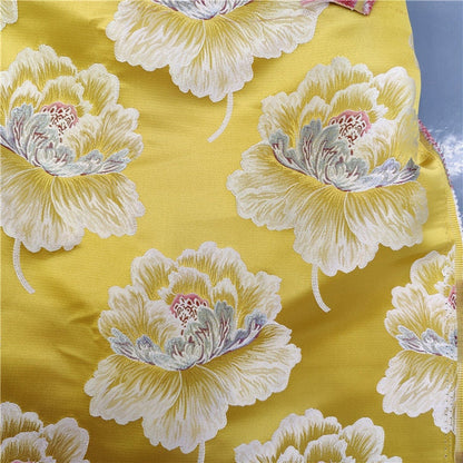 Tissu brocart pivoine : 140 cm de large, rayonne, textile tibétain