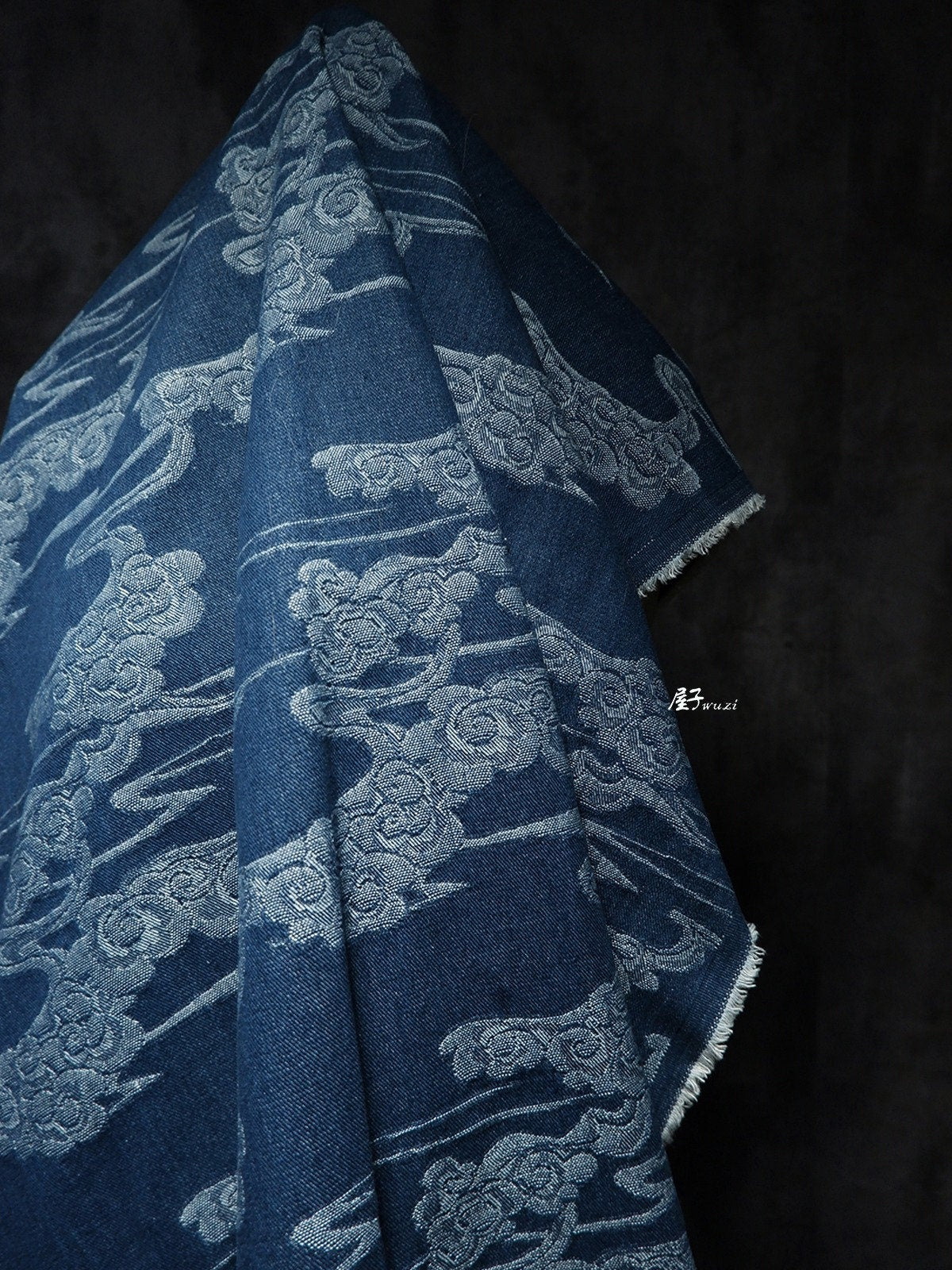 Jacquard Denim Fabric: 3D Woven Cotton, Upholstery & Sewing (65")