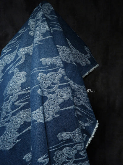 Jacquard Denim Fabric: 3D Woven Cotton, Upholstery & Sewing (65")