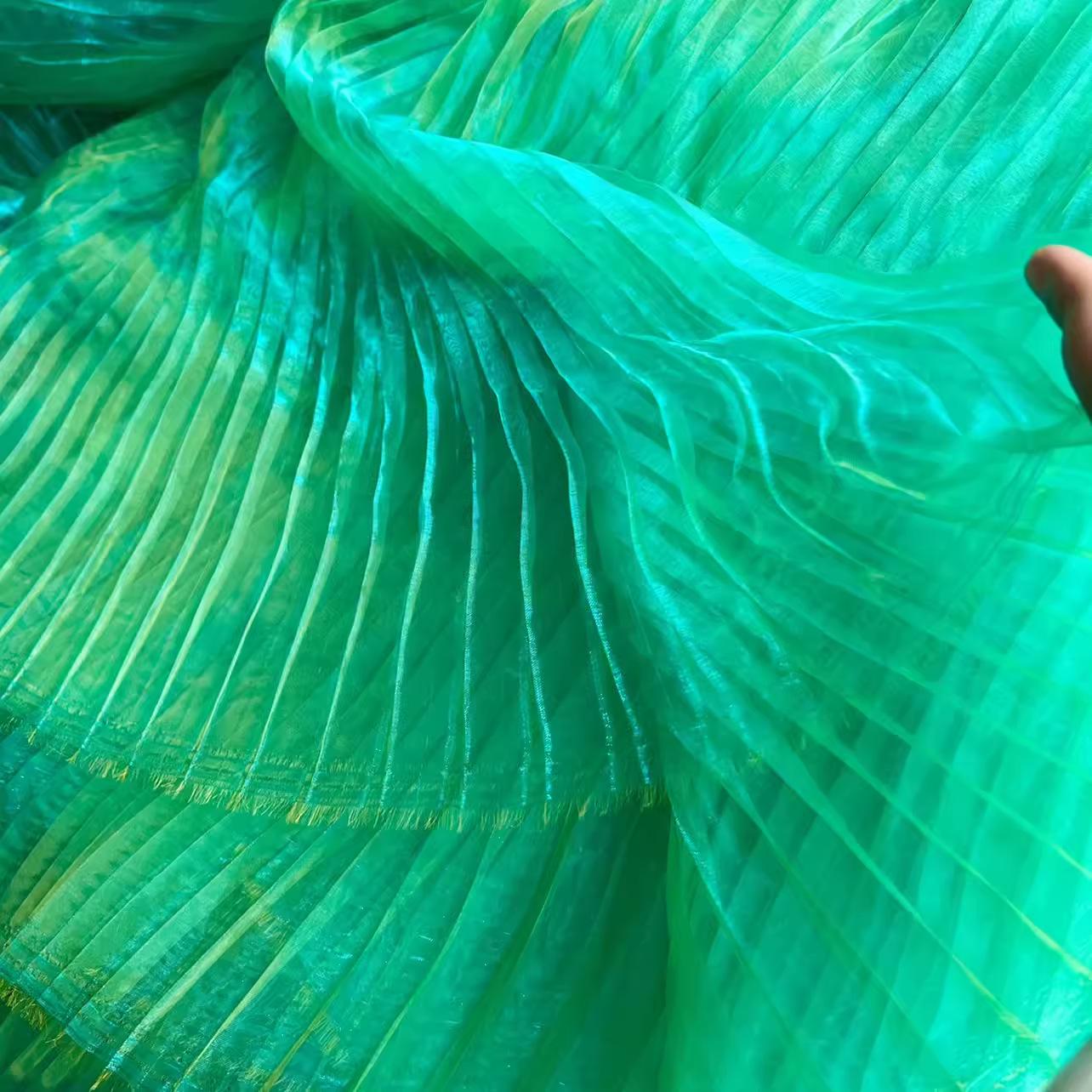 Mermaid Reflective Organza Fabric: 57"W Stiff Texture Gown Fabric