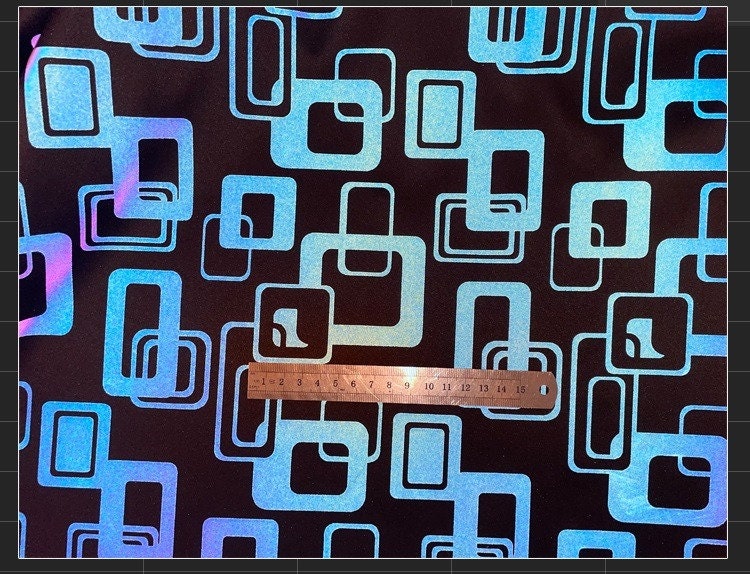 Reflective Checkered Fabric: Laser Color-Changing Polyester, DIY Sewing