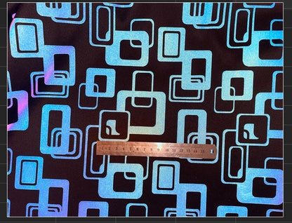 Reflective Checkered Fabric: Laser Color-Changing Polyester, DIY Sewing