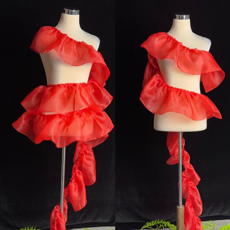 Sheer Pleated Organza Ruffle: 3D Fold Designer Fabric, Wedding Gown Decoration