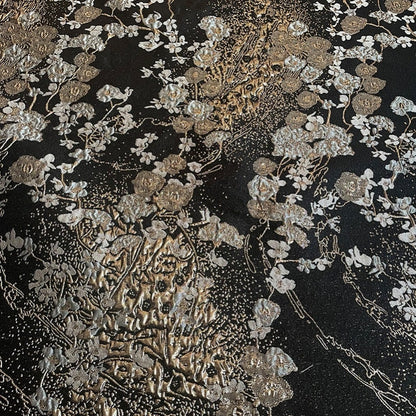 Metallic Floral Jacquard Fabric: 57" Wide Cotton Blend