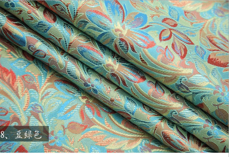Dahlia Silk Brocade Fabric: 45" Wide, Cheongsam Upholstery Sewing Fabric