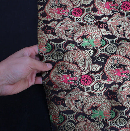 Dragon Phoenix Nishijin Fabric: Japanese Silk Brocade Upholstery
